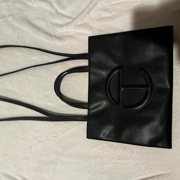 Telfar black medium sized shopping bag